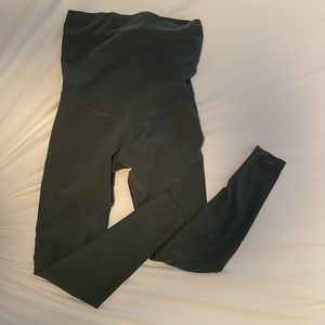 Green maternity leggings